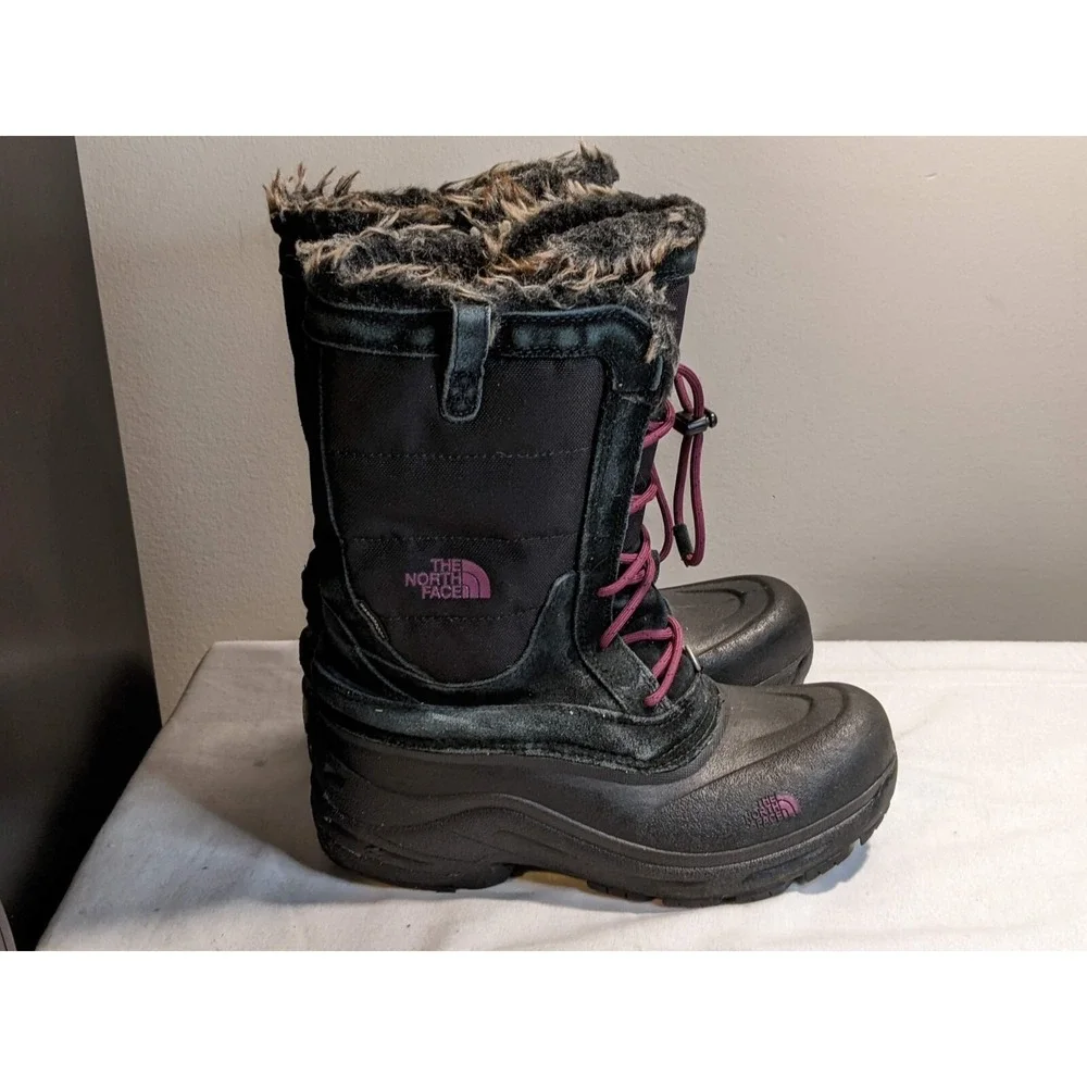 The North Face Faux Fur Womens Girls Winter Snow Boots Size US 7 Pink - Picture 1 of 6